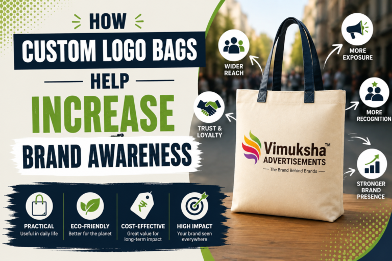 Custom logo bags helping businesses increase brand awareness through promotional branding