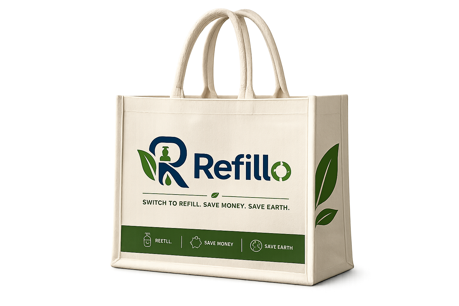 Canvas Bag and Plant Mockup